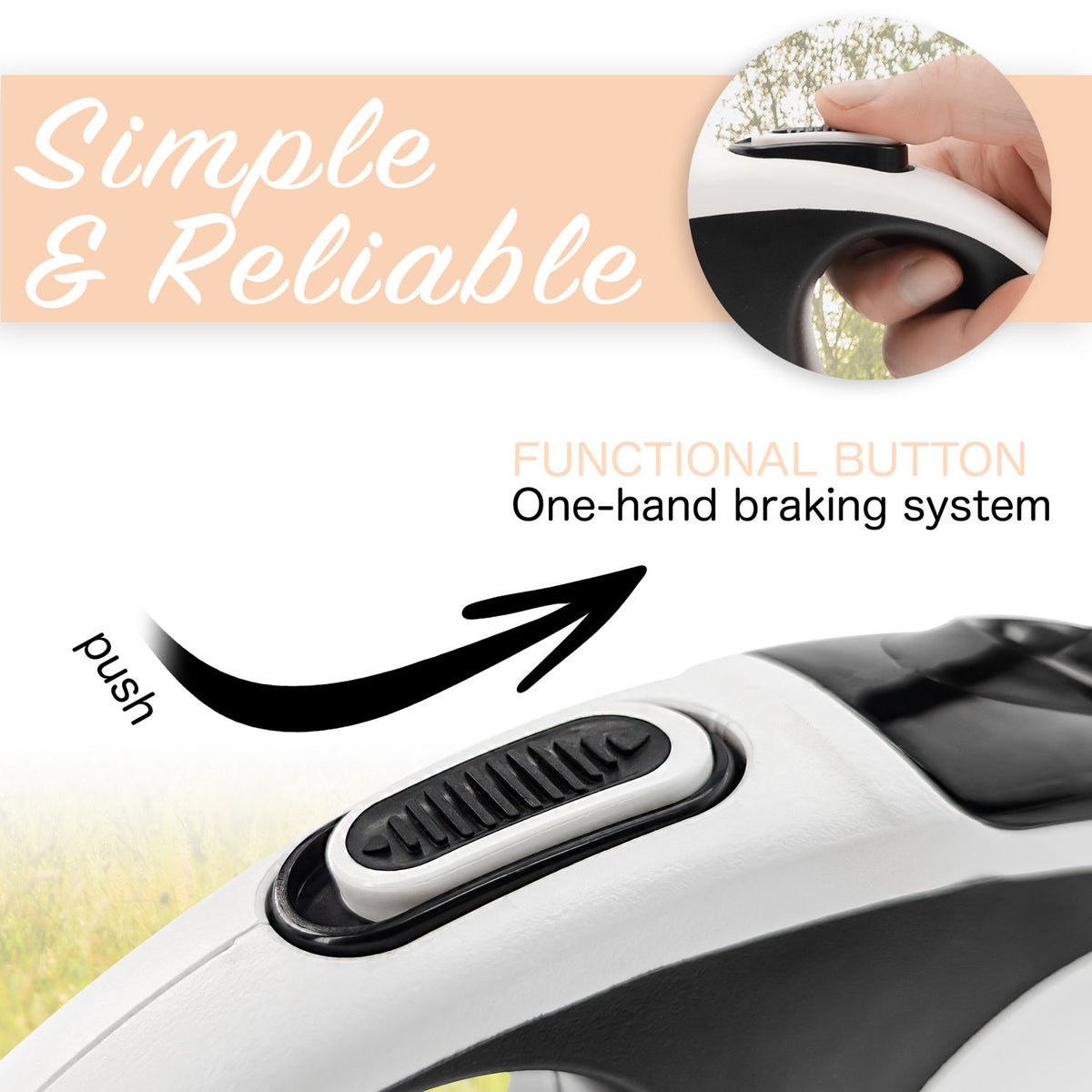Bluzelle ReflectRun Automatik Rollleine 5m – Mit Reflektoren