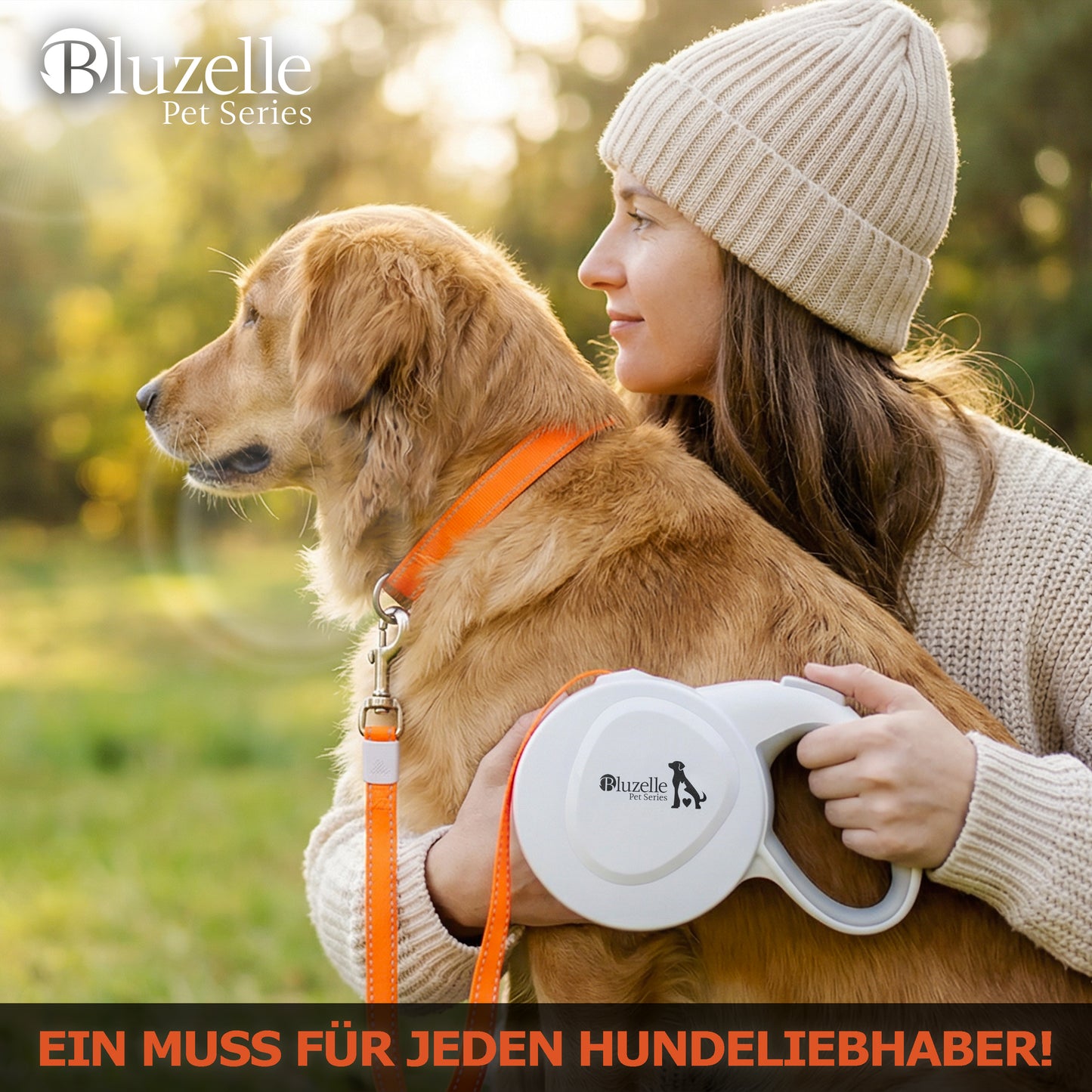 Bluzelle ShineFlex XXL Reflektor Roll-Leine – 8m Flexibilität & Sichtbarkeit