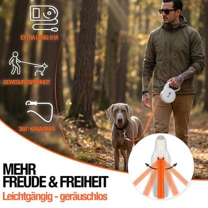 Bluzelle ShineFlex XXL Reflektor Roll-Leine – 8m Flexibilität & Sichtbarkeit