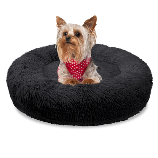 Bluzelle Pawfect Orthopedic Donut Tierbett – Orthopädischer Komfort für Hunde & Katzen XXS-50 cm Schwarz