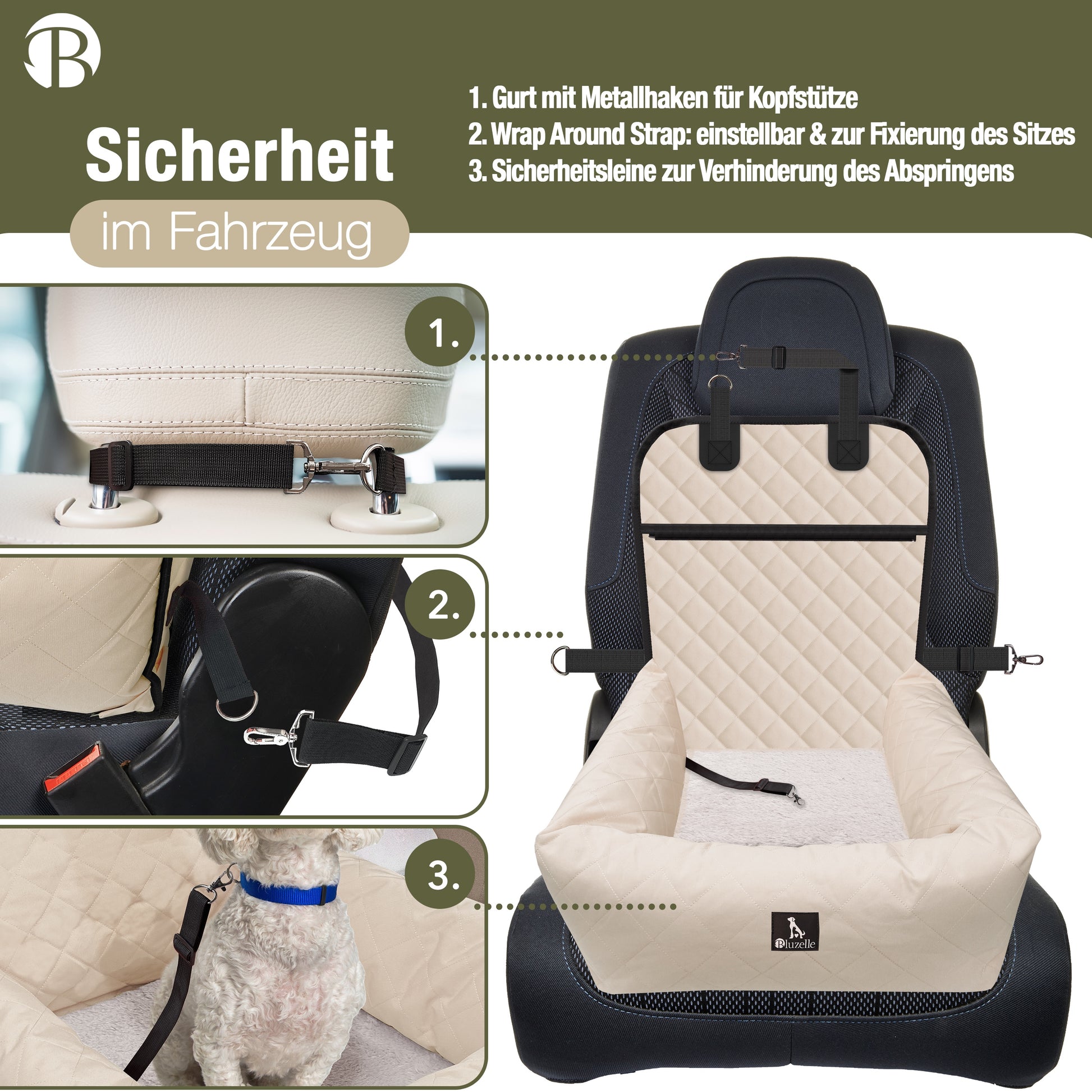 Bluzelle TravelBuddy Hunde Autositz – Sicherheit & Komfort für unterwegs