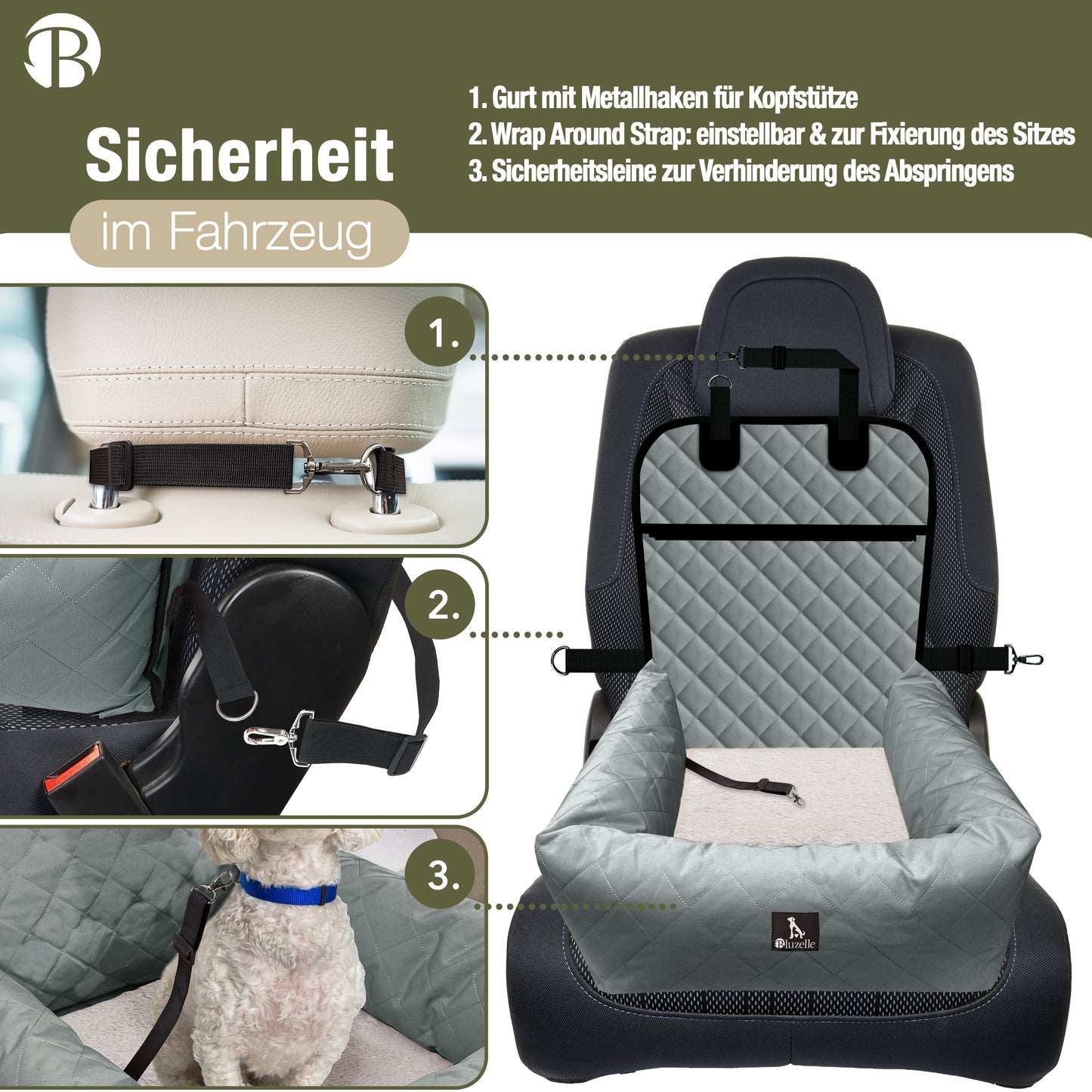 Bluzelle TravelBuddy Hunde Autositz – Sicherheit & Komfort für unterwegs