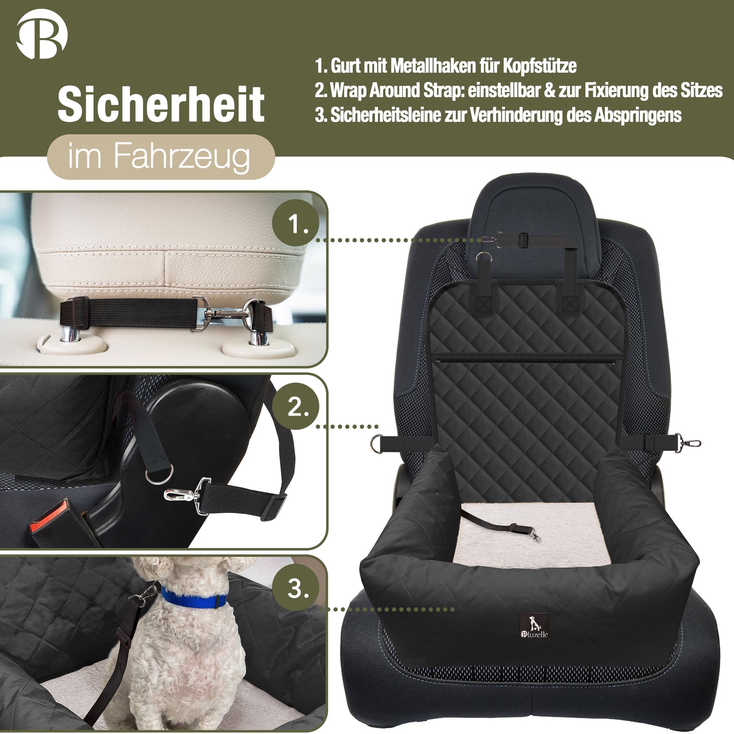 Bluzelle TravelBuddy Hunde Autositz – Sicherheit & Komfort für unterwegs