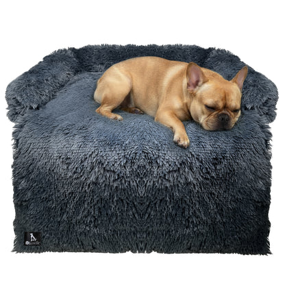 Bluzelle CouchMate Sofaauflage Hundebett – Schutz & Komfort für Zuhause und Auto M-102 x 85 x 12 cm Dunkelgrau