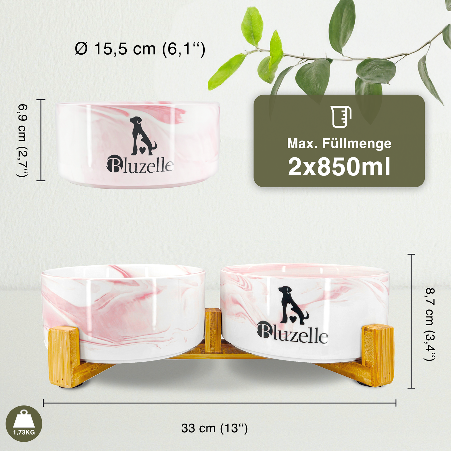 Bluzelle Balance Bowl Hundenapf 2-in-1 XXL 850ml