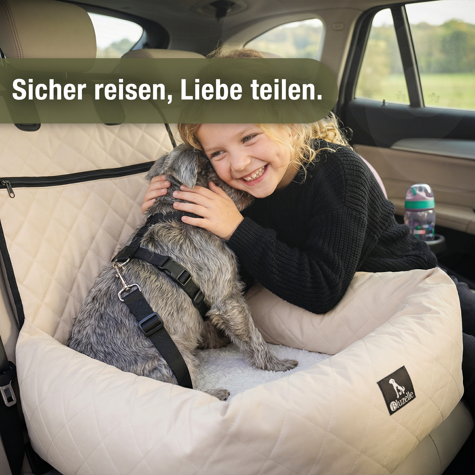 Bluzelle TravelBuddy  Hunde Autositz mit Gurt & Komfort