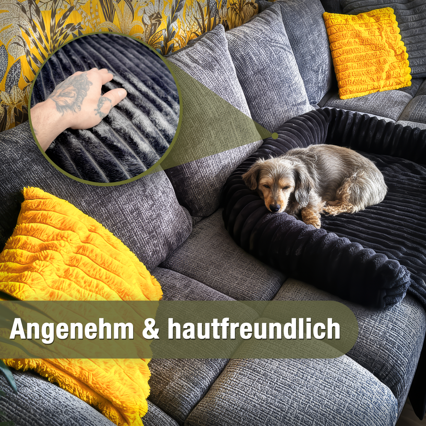Bluzelle VelvetPaw Sofaschutz Hundebett – Wasserfeste Couchauflage in Cordoptik