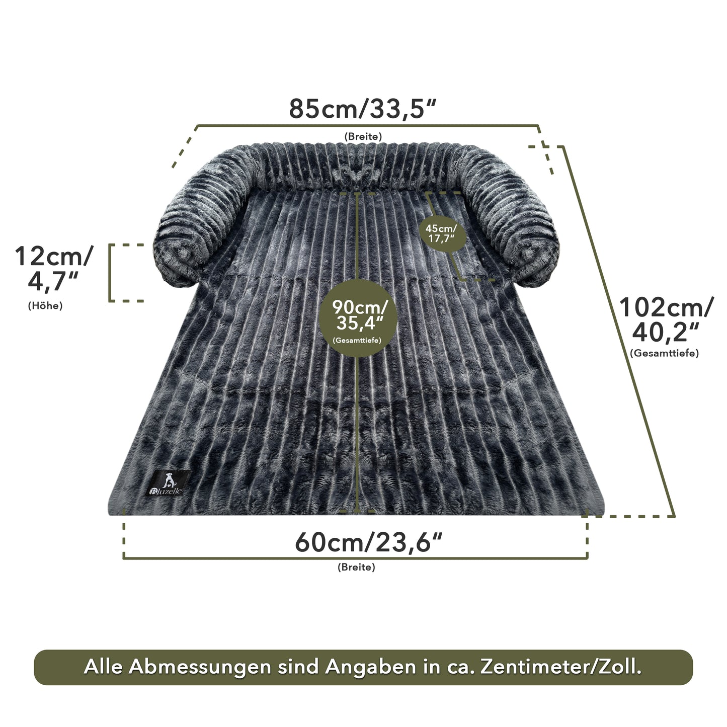 Bluzelle VelvetPaw Sofaschutz Hundebett – Wasserdichte Couchauflage in Cordoptik für kleine & mittelgroße Hunde, waschbar & rutschfest