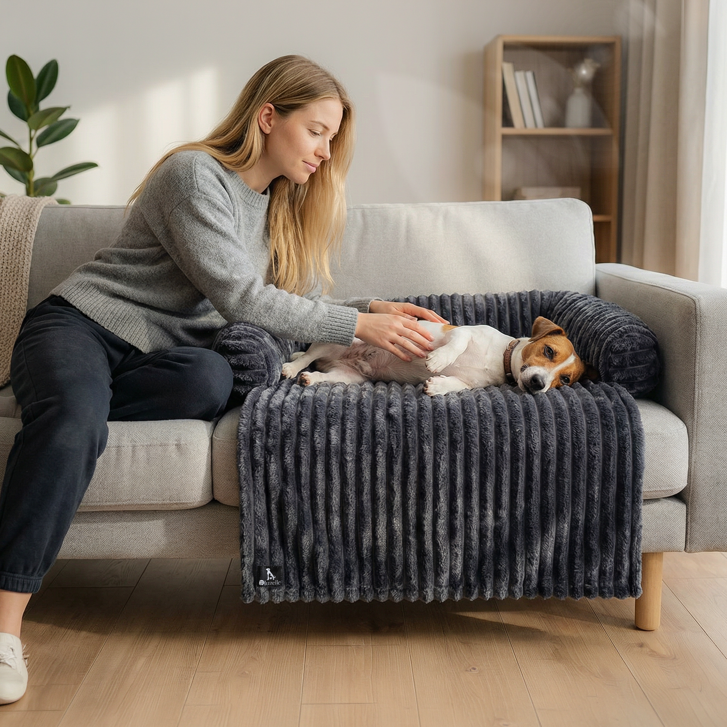 Bluzelle VelvetPaw Sofaschutz Hundebett – Wasserfeste Couchauflage in Cordoptik