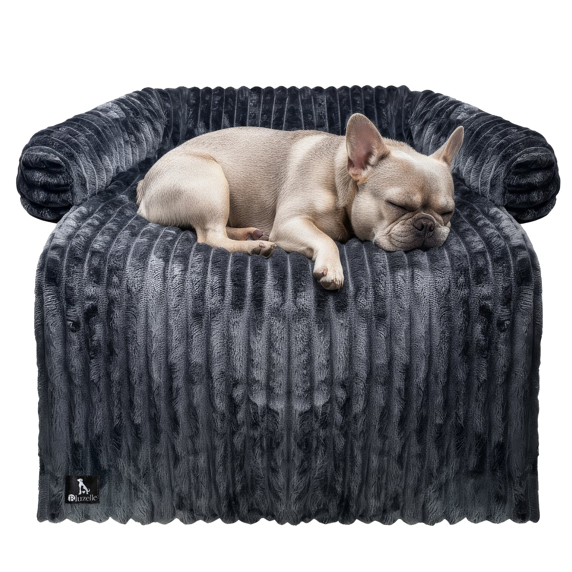 Bluzelle VelvetPaw Sofaschutz Hundebett – Wasserdichte Couchauflage in Cordoptik für kleine & mittelgroße Hunde, waschbar & rutschfest Anthrazit