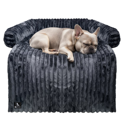 Bluzelle VelvetPaw Sofaschutz Hundebett – Wasserdichte Couchauflage in Cordoptik für kleine & mittelgroße Hunde, waschbar & rutschfest Anthrazit