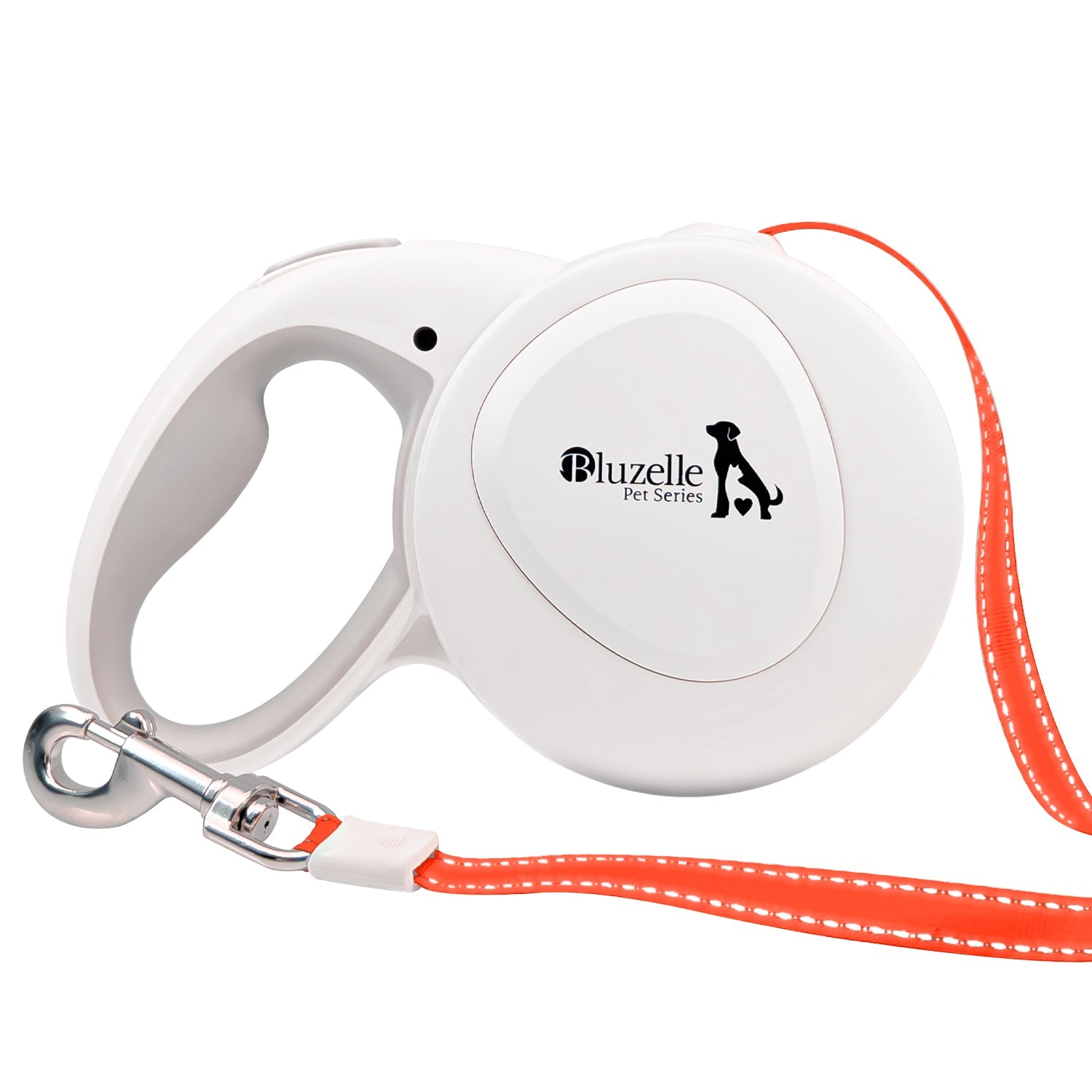 Bluzelle ShineFlex XXL Reflektor Roll-Leine – 8m Flexibilität & Sichtbarkeit Weiß Orange