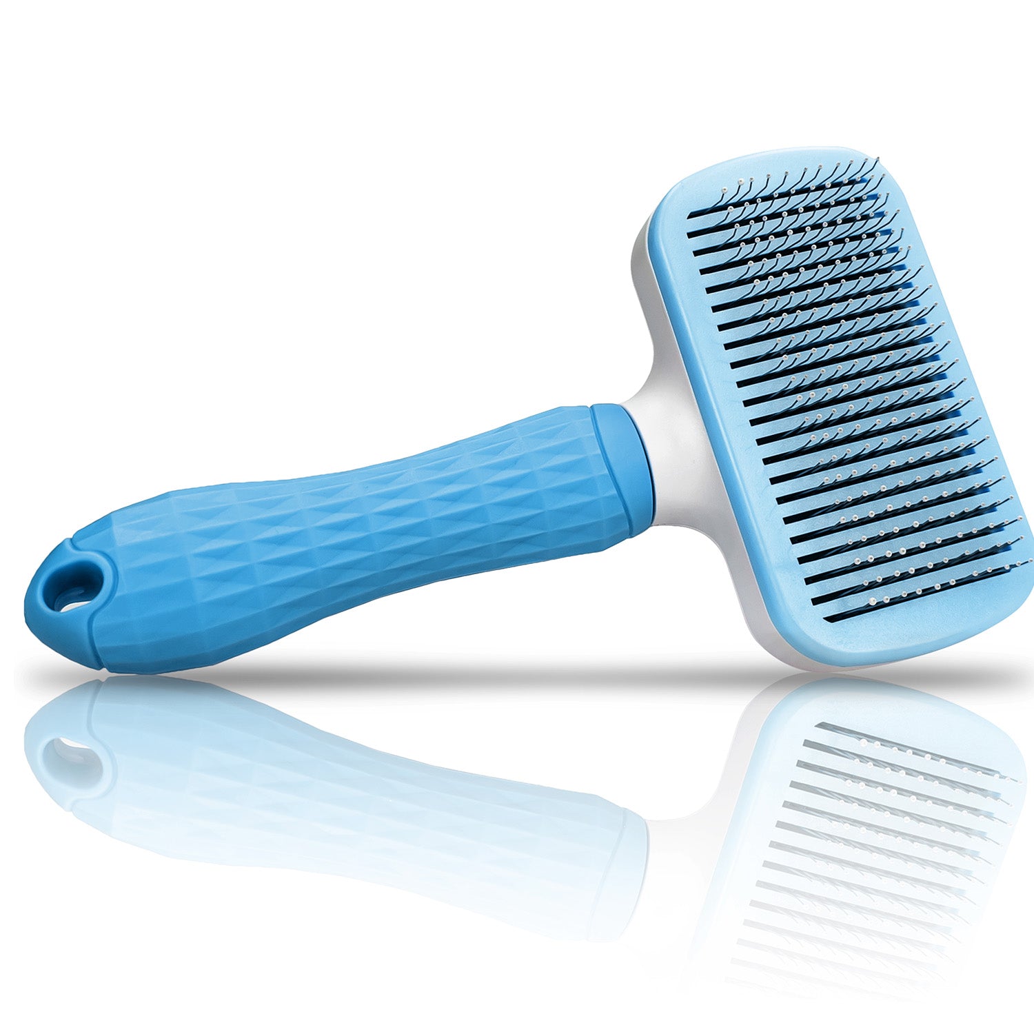 Bluzelle PetClean Tierpflegebürste – Selbstreinigende Bürste für Hunde, Katzen & mehr Blau