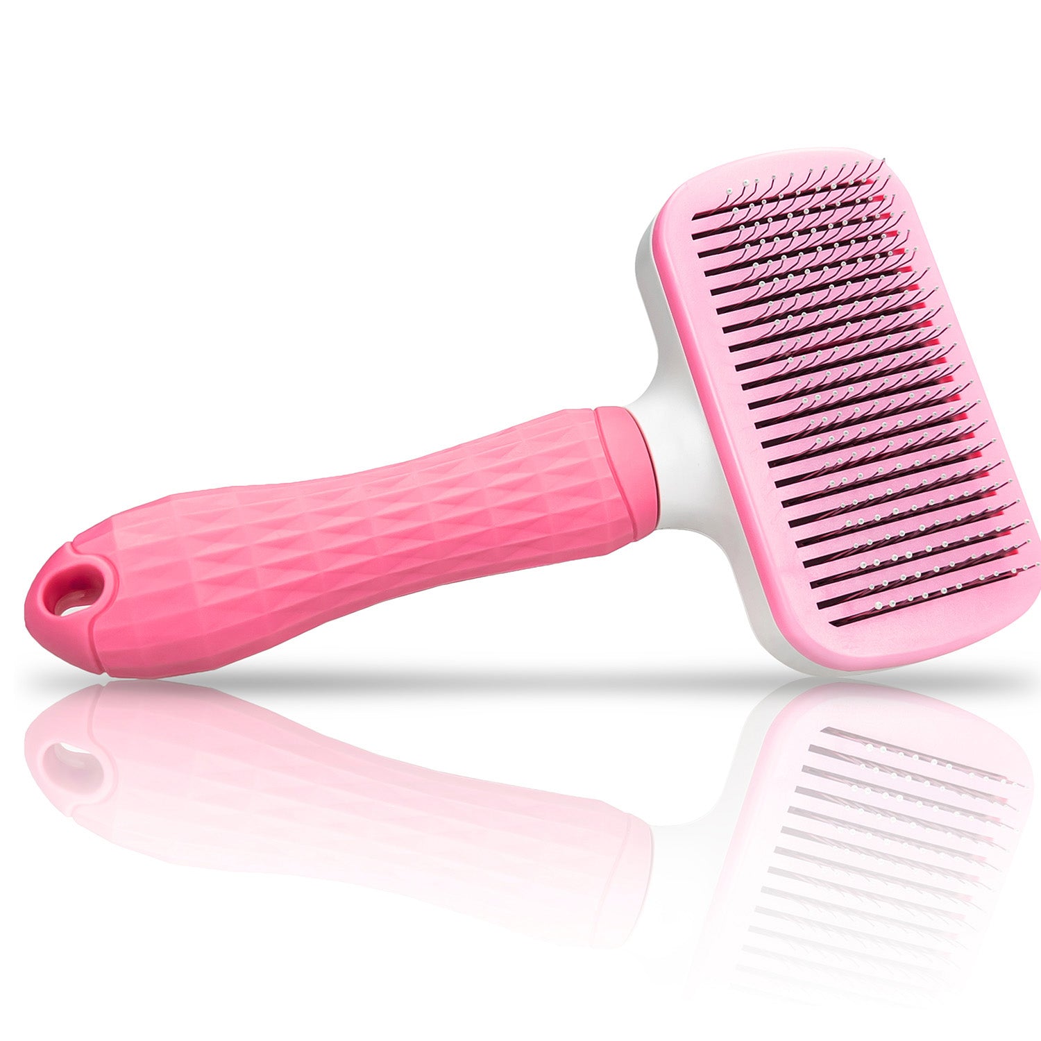 Bluzelle PetClean Tierpflegebürste – Selbstreinigende Bürste für Hunde, Katzen & mehr Pink
